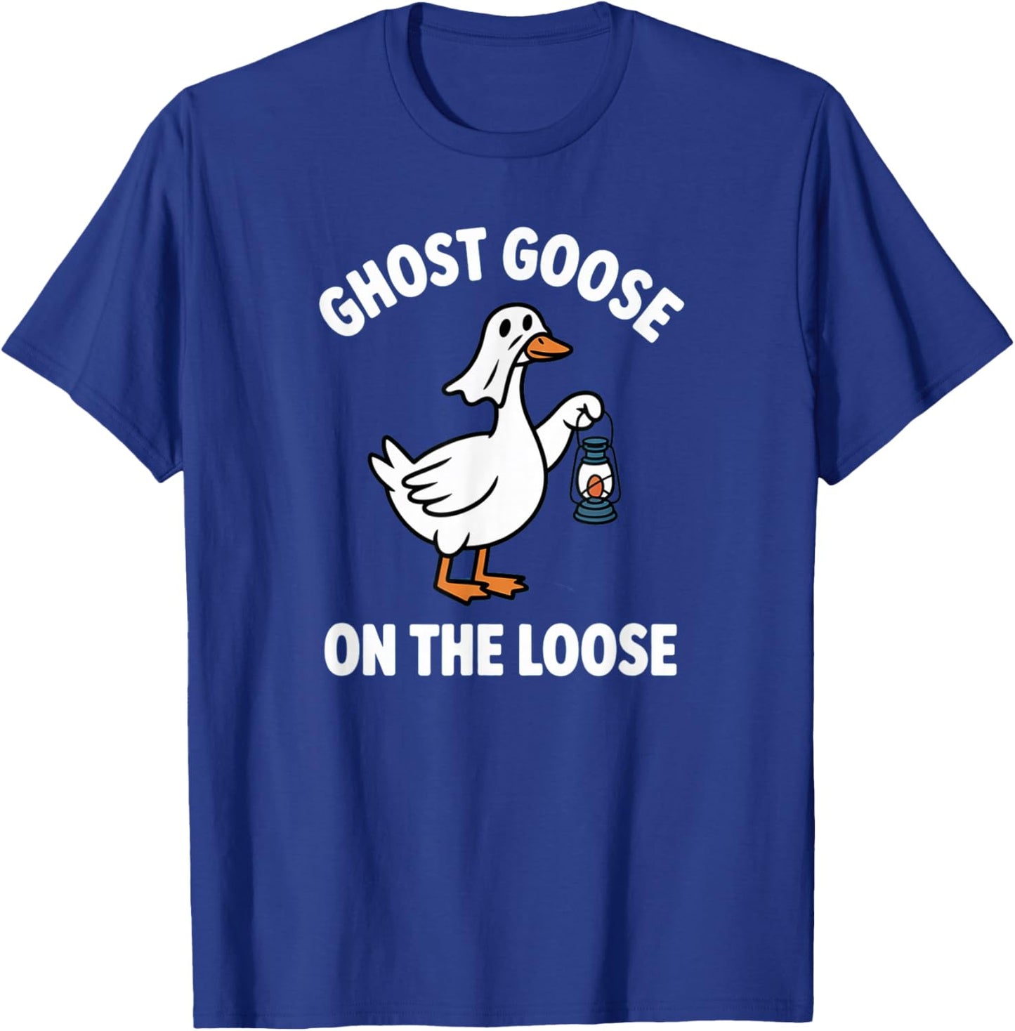 Funny Ghost Goose On The Loose Pun Halloween Lover Costume T-Shirt - T-Shirt | Royal