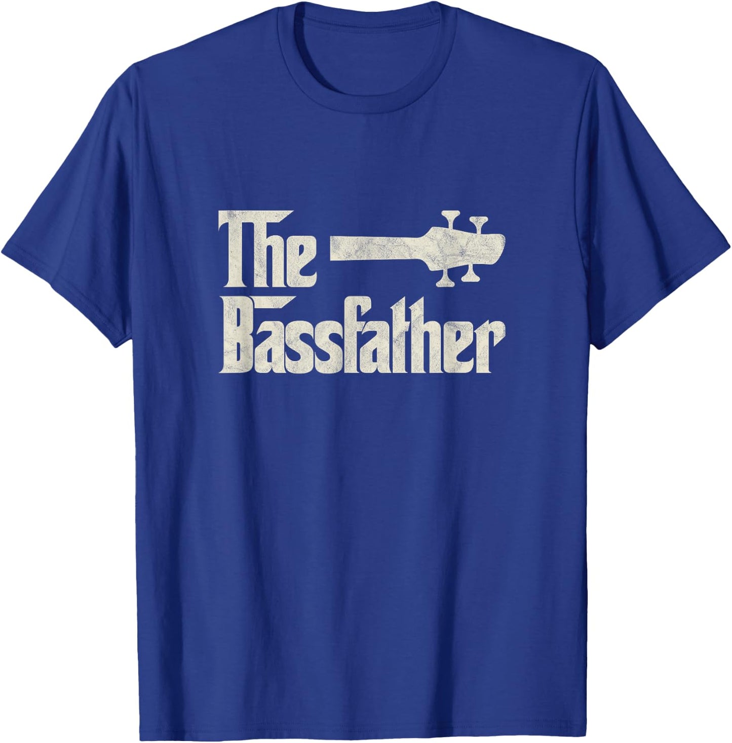 The Bassfather - Distressed Bass Player Dad Fathers Day T-Shirt - T-Shirt | Royal