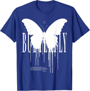 Butterfly Mode Hip Hop Fashion Damen Herren Schmetterling T-Shirt - T-Shirt | Royal