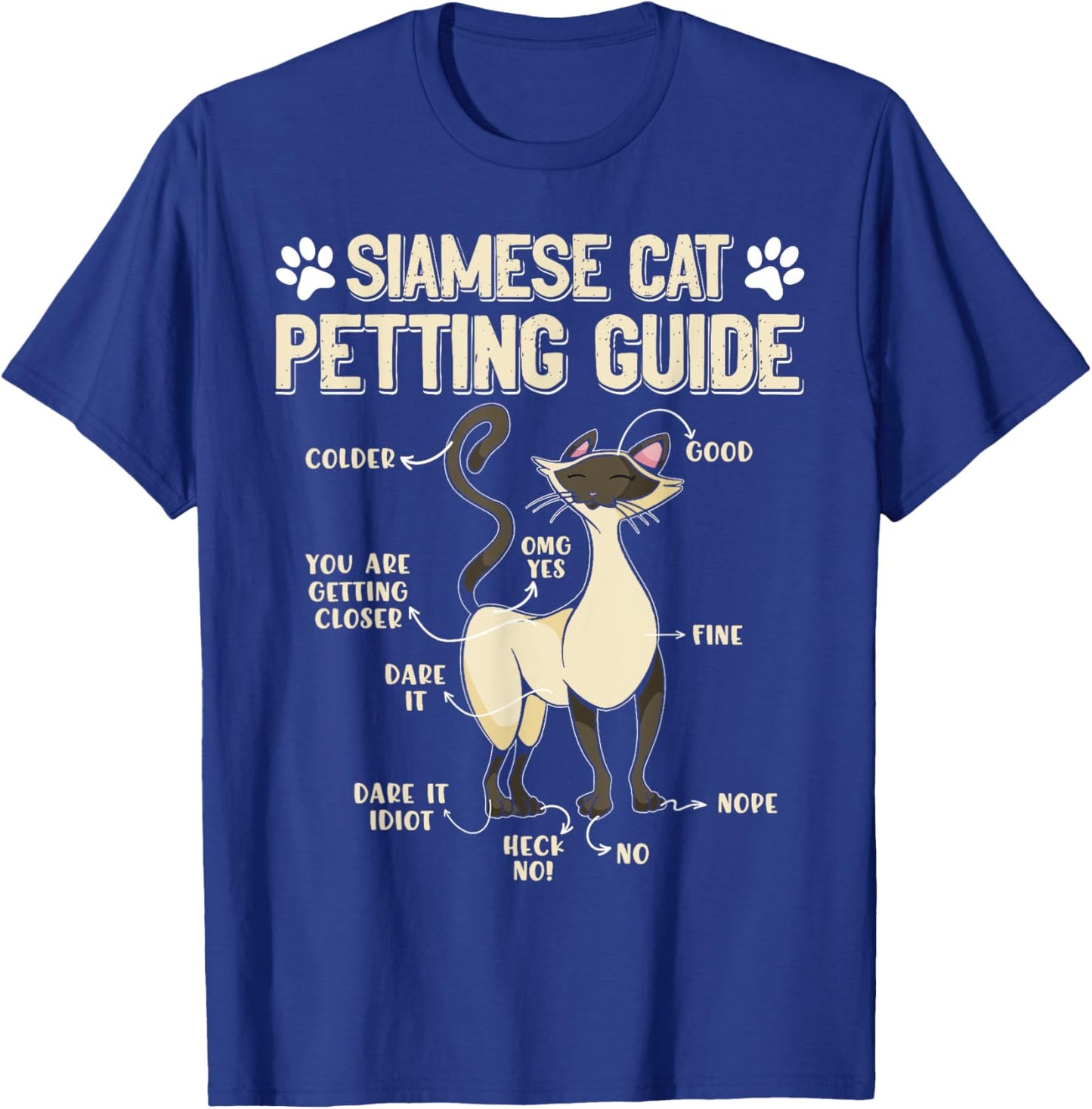 SIAMESE CAT PETTING GUIDE Funny Cat Owners Siamese Cat Women T-Shirt - T-Shirt | Royal