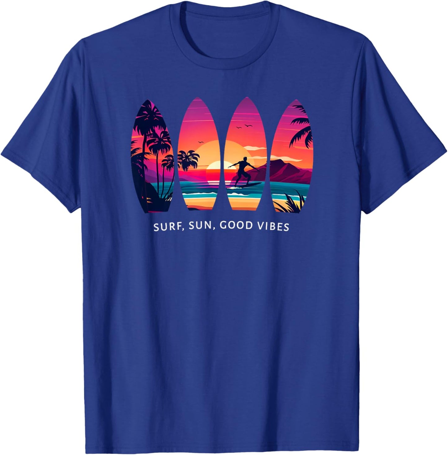 Surfing Surf Board Beach Surfer Gift Vintage T-Shirt - T-Shirt | Royal
