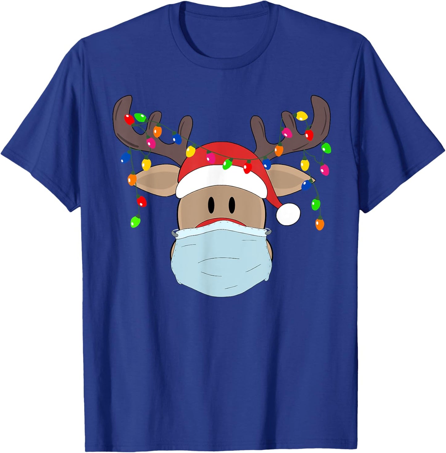Christmas mask cute Rudolph reindeer mask shirt for holidays T-Shirt - T-Shirt | Royal