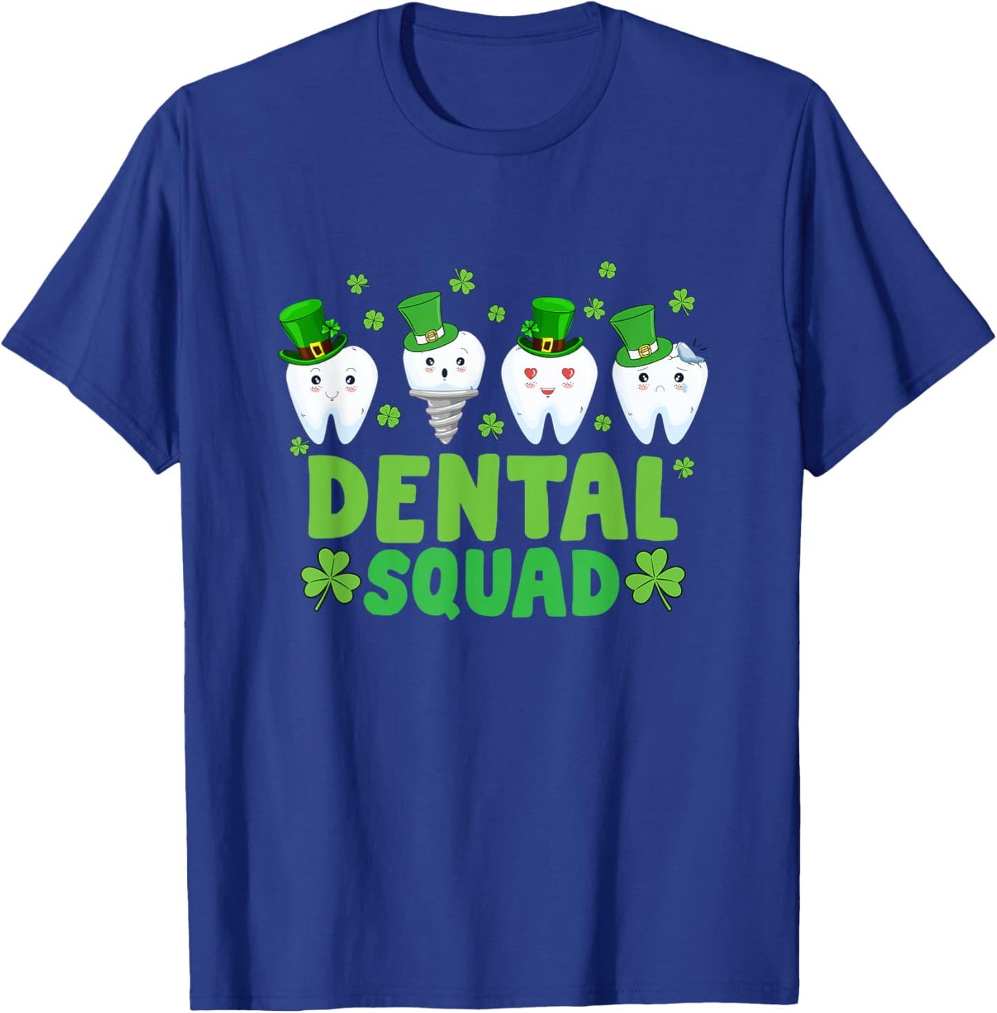 Dental Squad Leprechaun Teeth Happy St Patrick's Day Dentist T-Shirt - T-Shirt | Royal