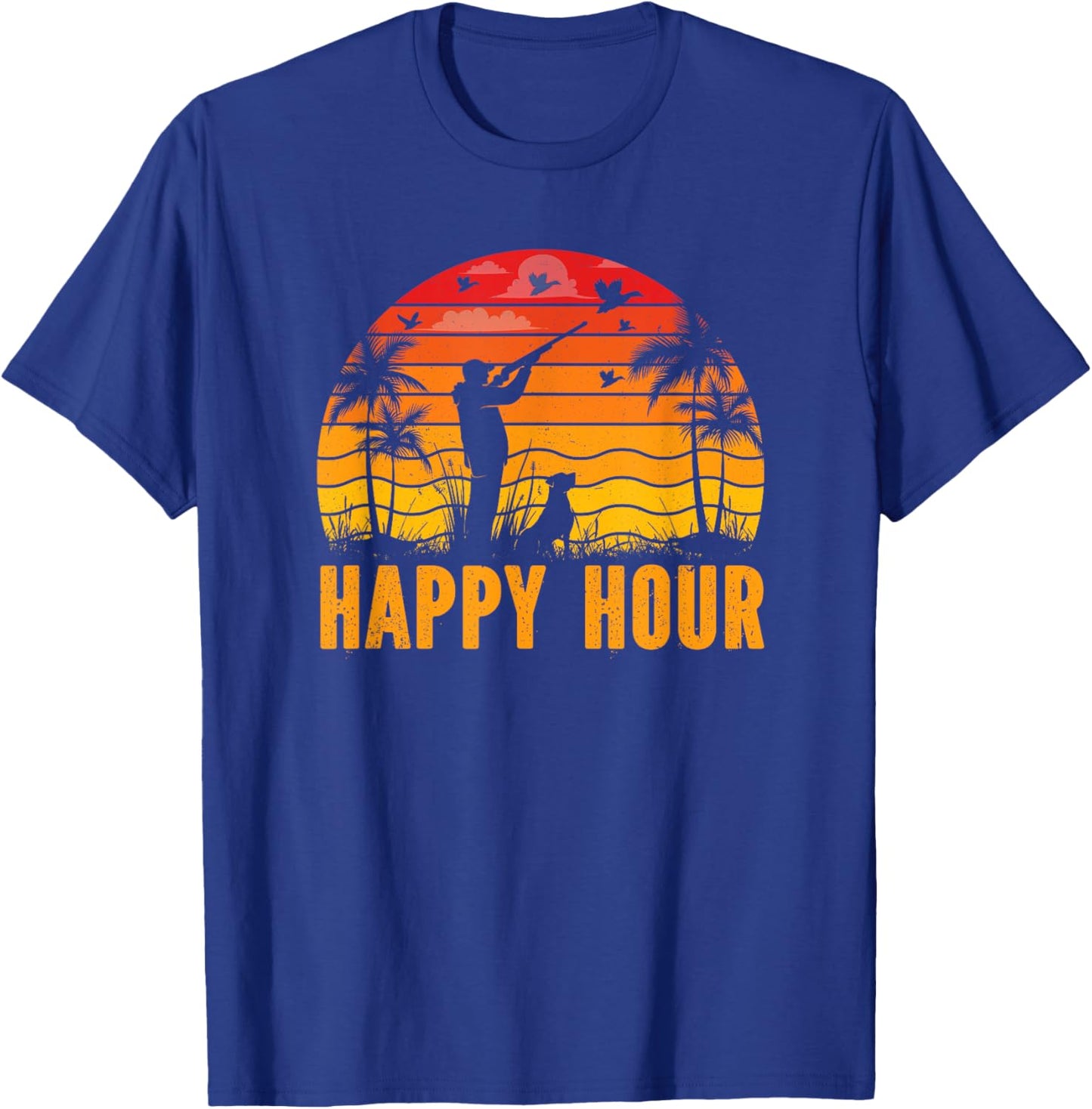 Duck Hunting Apparel, Happy Hour Duck Hunter Hunting Dog Women T-Shirt - T-Shirt | Royal