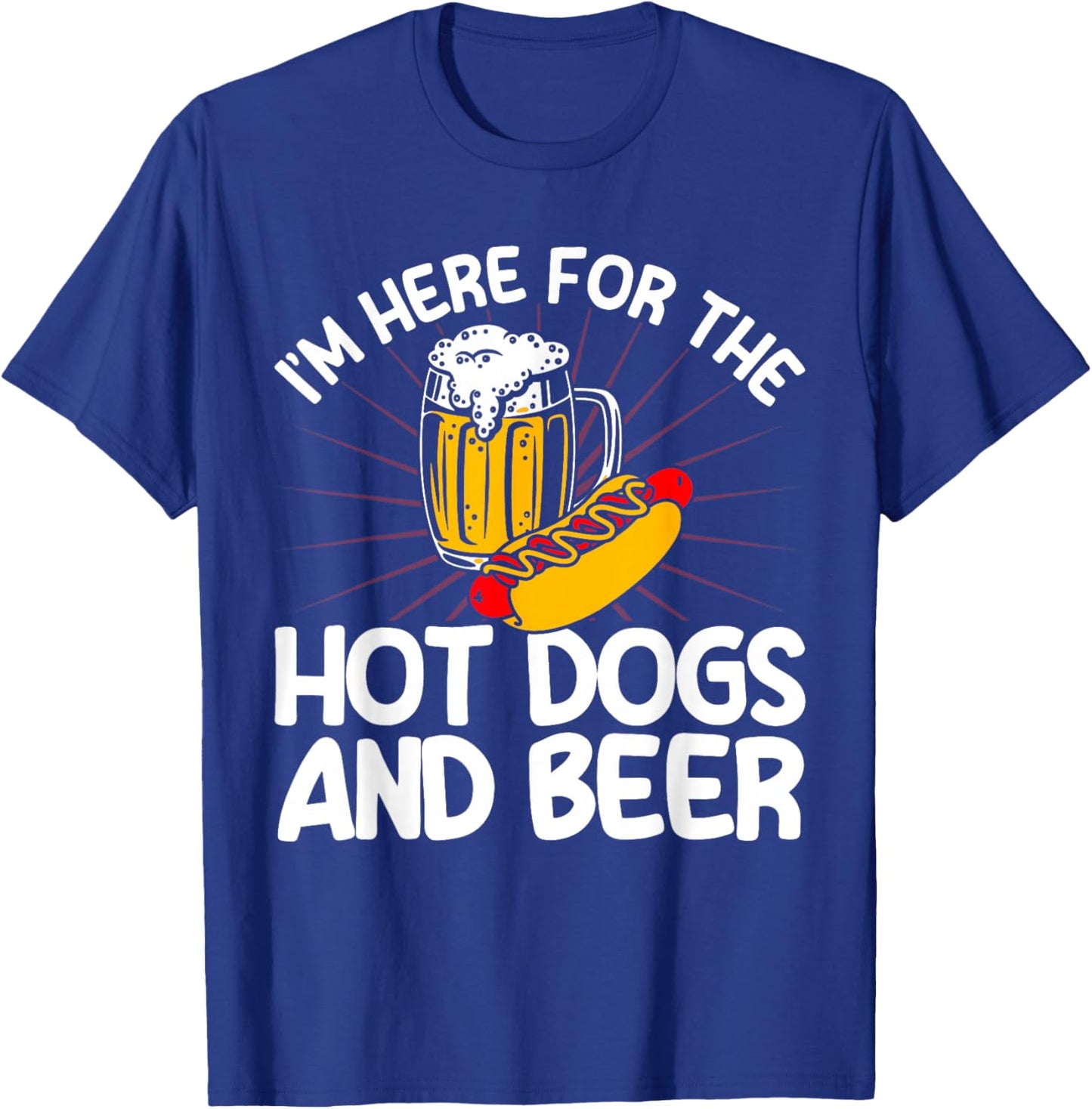 Hot Dog Adult For The Hot Dogs And Beer T-Shirt - T-Shirt | Royal