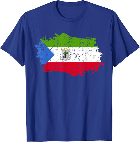 Equatorial Guinea Flag Grunge Country Flag Equatorial Guinea T-Shirt - T-Shirt | Royal