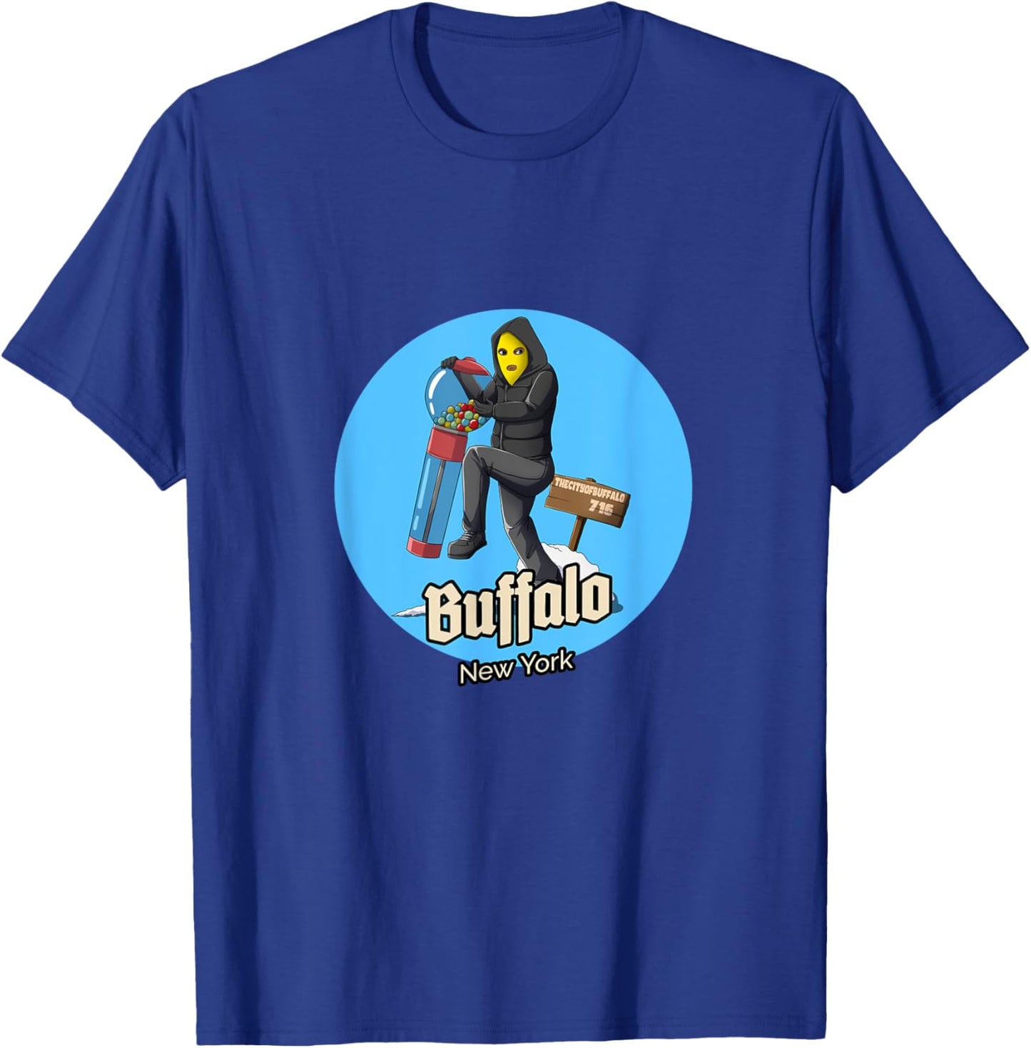 Gumball Gangster Buffalo NY SKI mask T-Shirt - T-Shirt | Royal