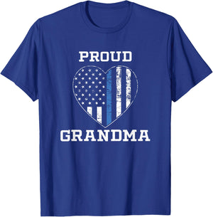 Proud Police Grandma Thin Blue Line Gifts T-Shirt - T-Shirt | Royal