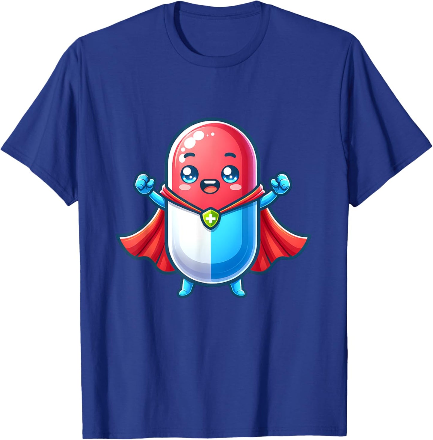 Cute Superhero Tablet Super Pill Hero Pharmacist T-Shirt - T-Shirt | Royal