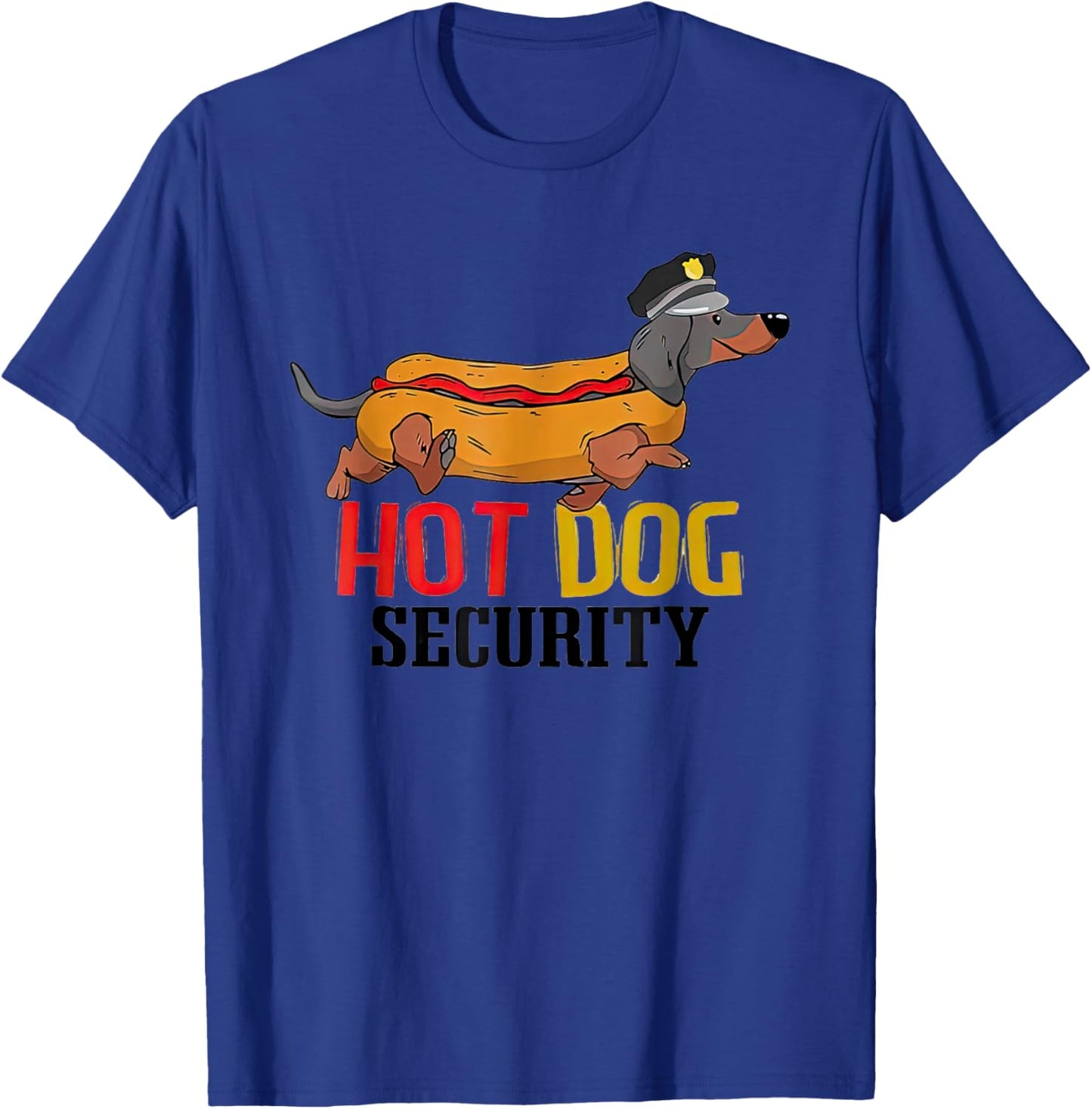 Dachshund Hot Dog Security T-Shirt - T-Shirt | Royal