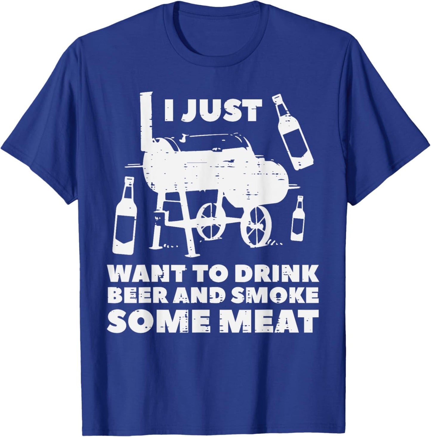 Just Want To Grill Some Meat Fun Bbq Barbecue Grill Dad Men T-Shirt - T-Shirt | Royal