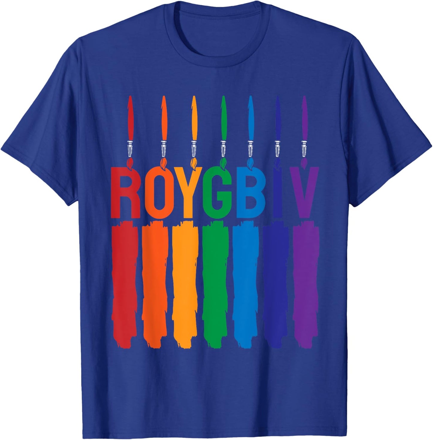 Rainbow Roygbiv Kids Artist Costume Art Teacher T-Shirt - T-Shirt | Royal
