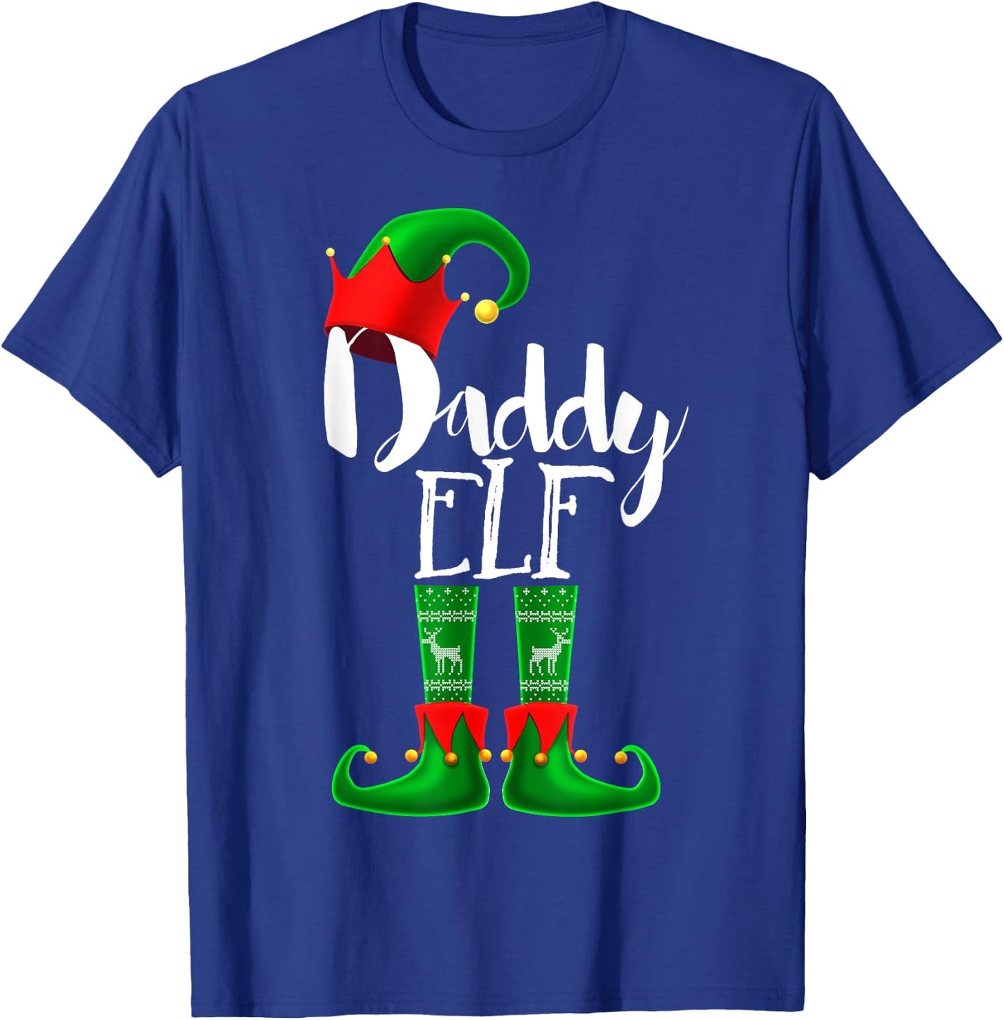 Daddy Elf Matching Family Christmas Pajama Shirt Gift Men T-Shirt - T-Shirt | Royal