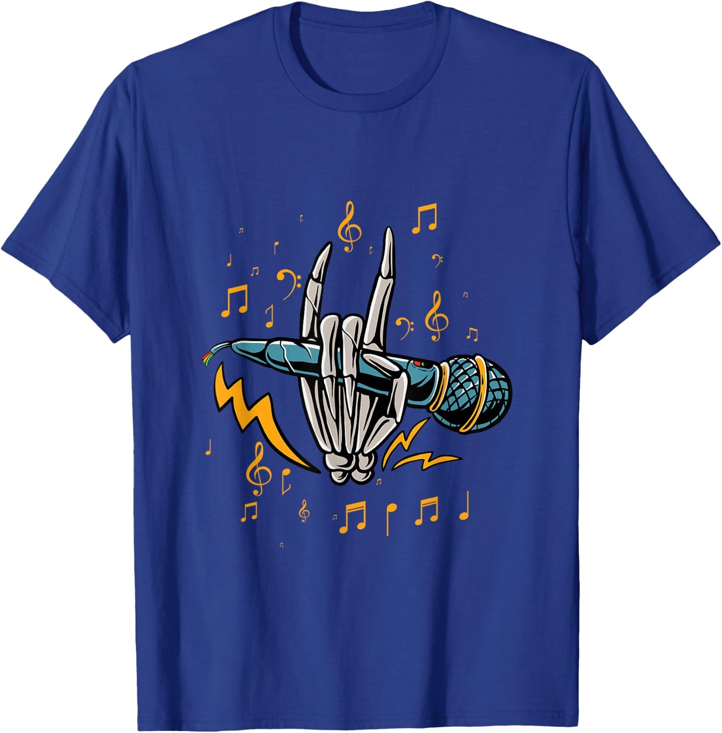 Karaoke Microphone Singer Music Singing Bar Skeleton Gift T-Shirt - T-Shirt | Royal