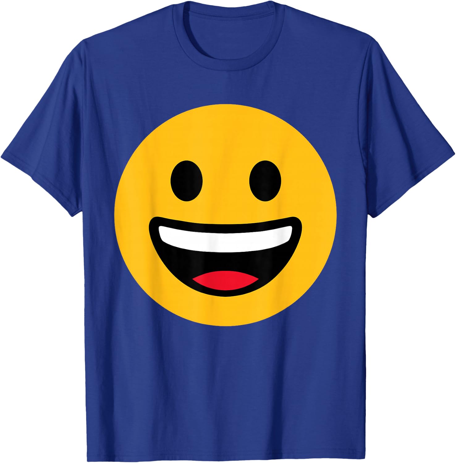 Funny Emoticon Grinning Face Happy T-Shirt - T-Shirt | Royal