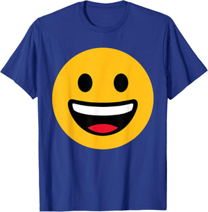 Funny Emoticon Grinning Face Happy T-Shirt - T-Shirt | Royal