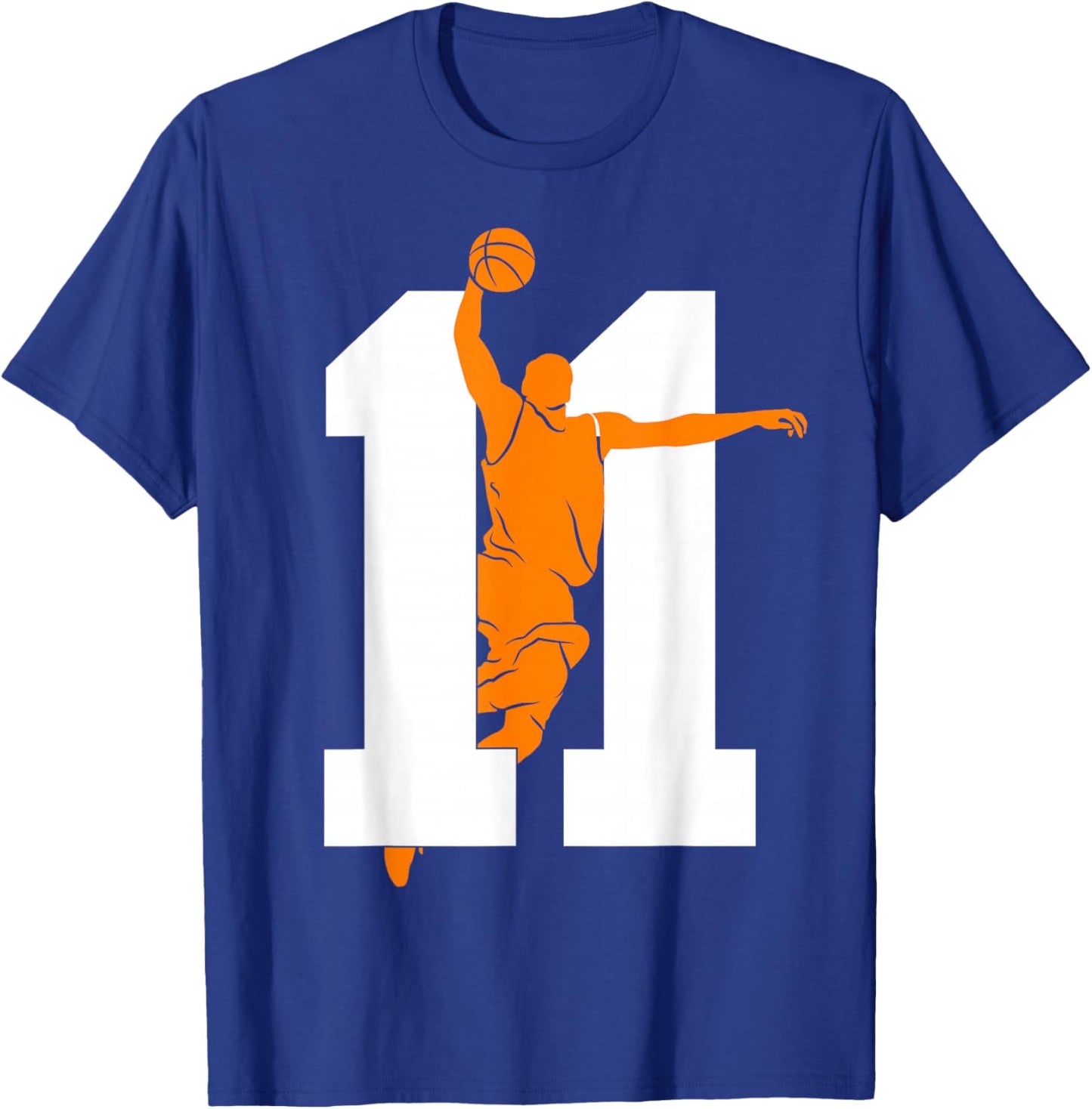 Number 11 Years Basketball 11th Birthday T-Shirt - T-Shirt | Royal