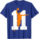 Number 11 Years Basketball 11th Birthday T-Shirt - T-Shirt | Royal