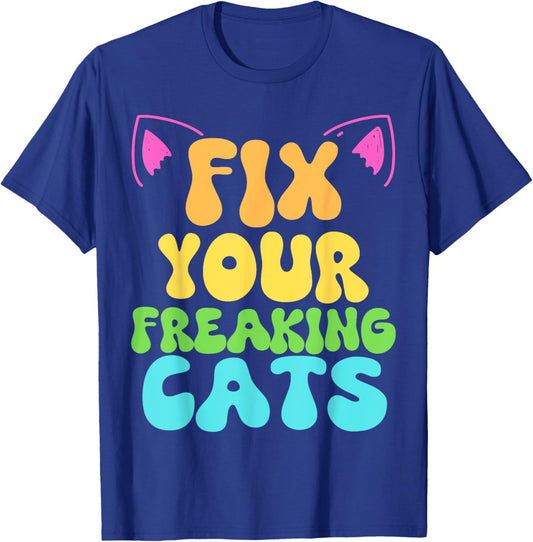 Cat kitten spay neuter rescue shelter feral awareness cats T-Shirt - T-Shirt | Royal