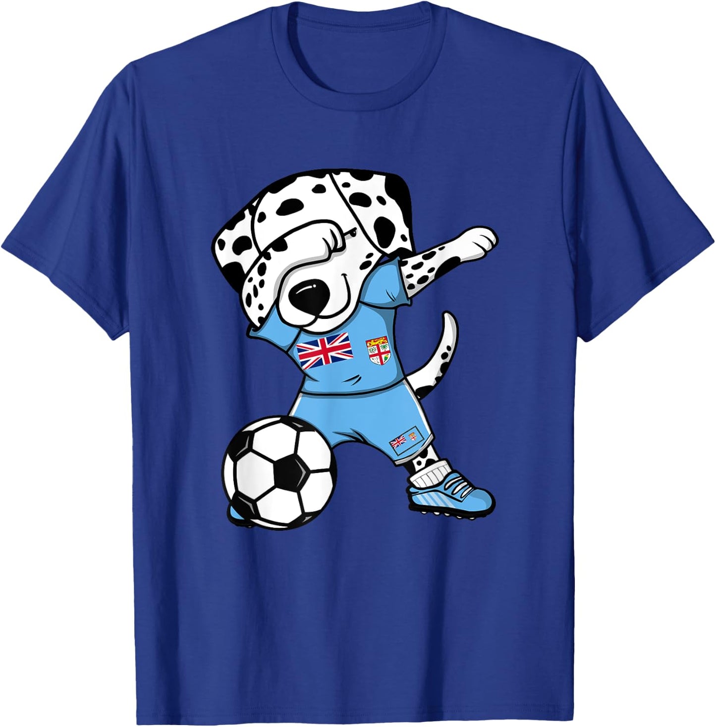 Dabbing Dalmatian Fiji Soccer Fans Jersey Fijian Football T-Shirt - T-Shirt | Royal
