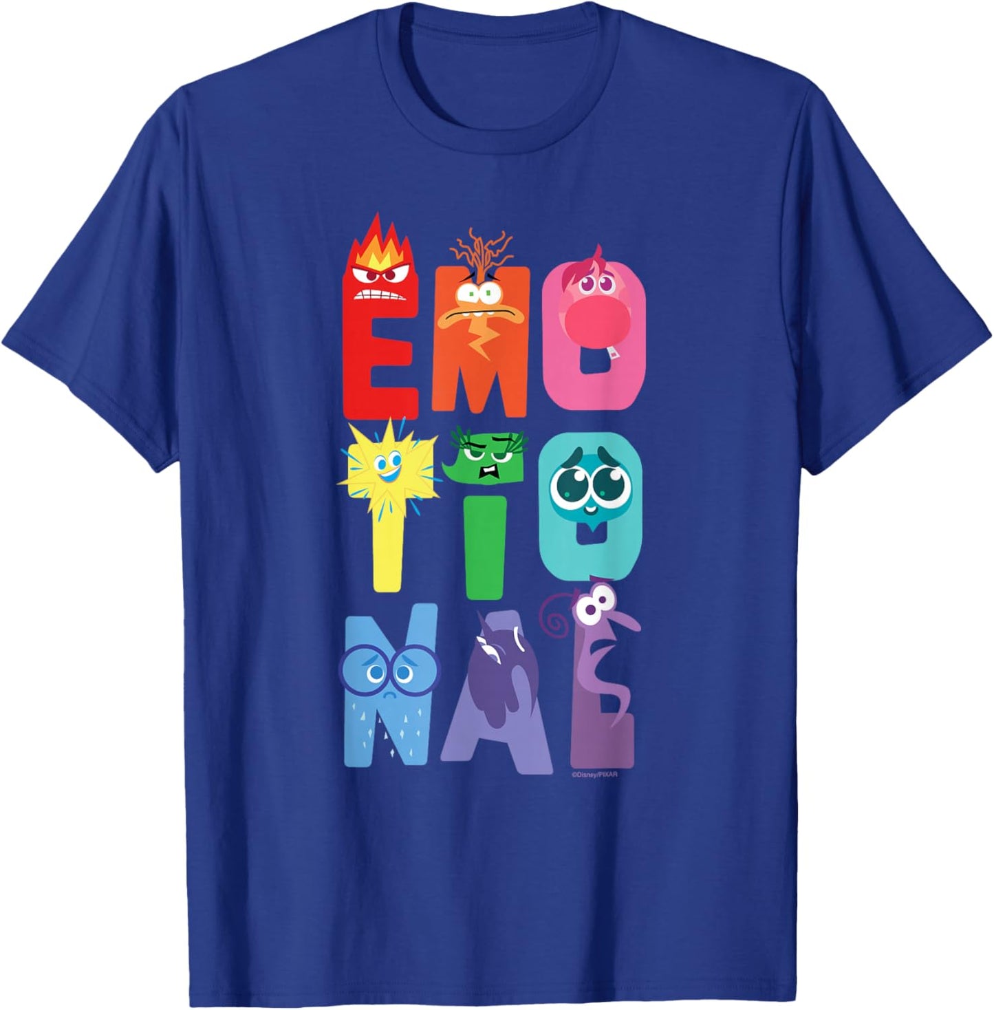 Disney and Pixar’s Inside Out 2 Letter Emotions Emotional T-Shirt - T-Shirt | Royal