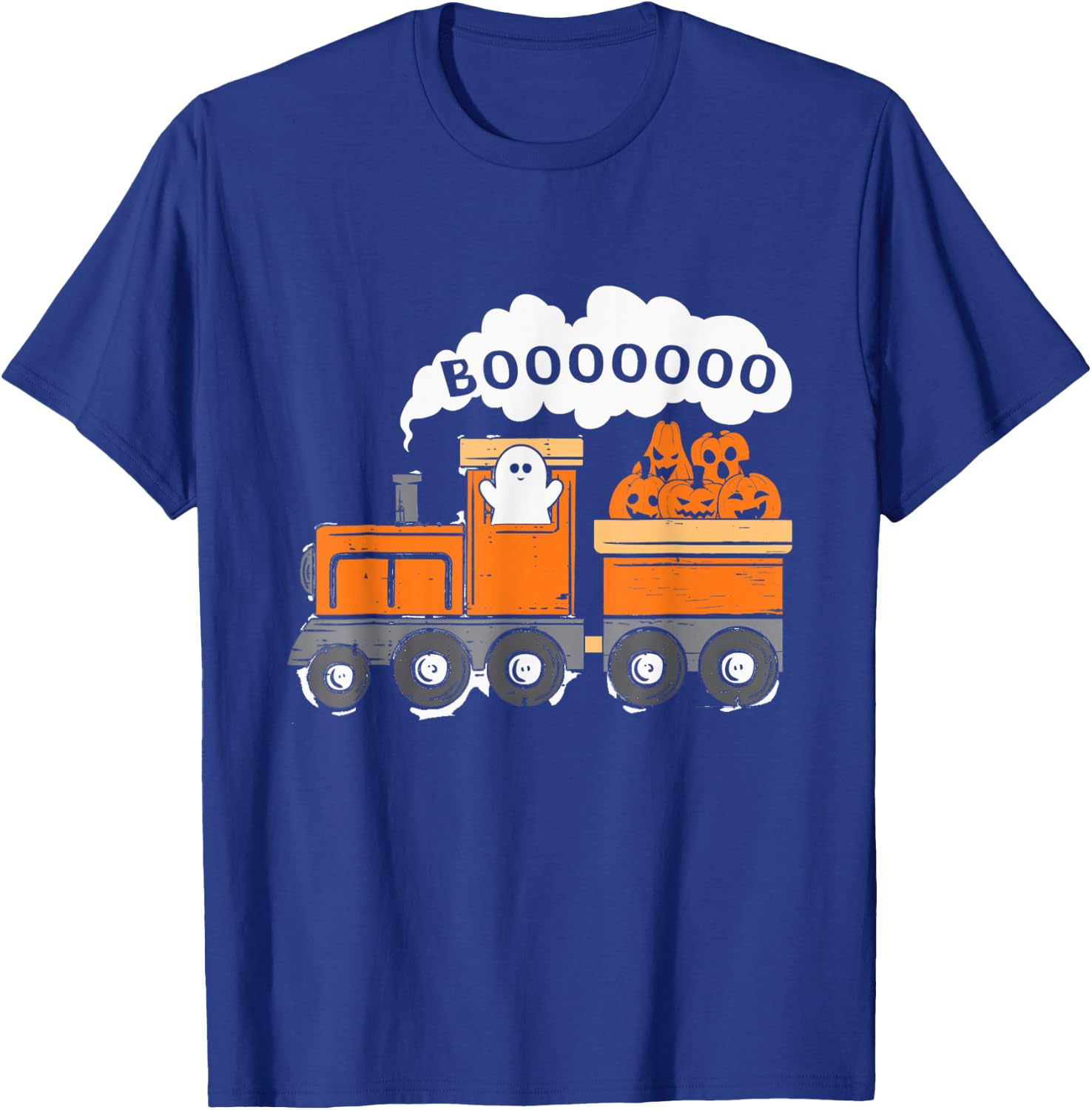 Halloween Train Boo Funny Ghost Pumpkin Toddler Kids Boys T-Shirt - T-Shirt | Royal