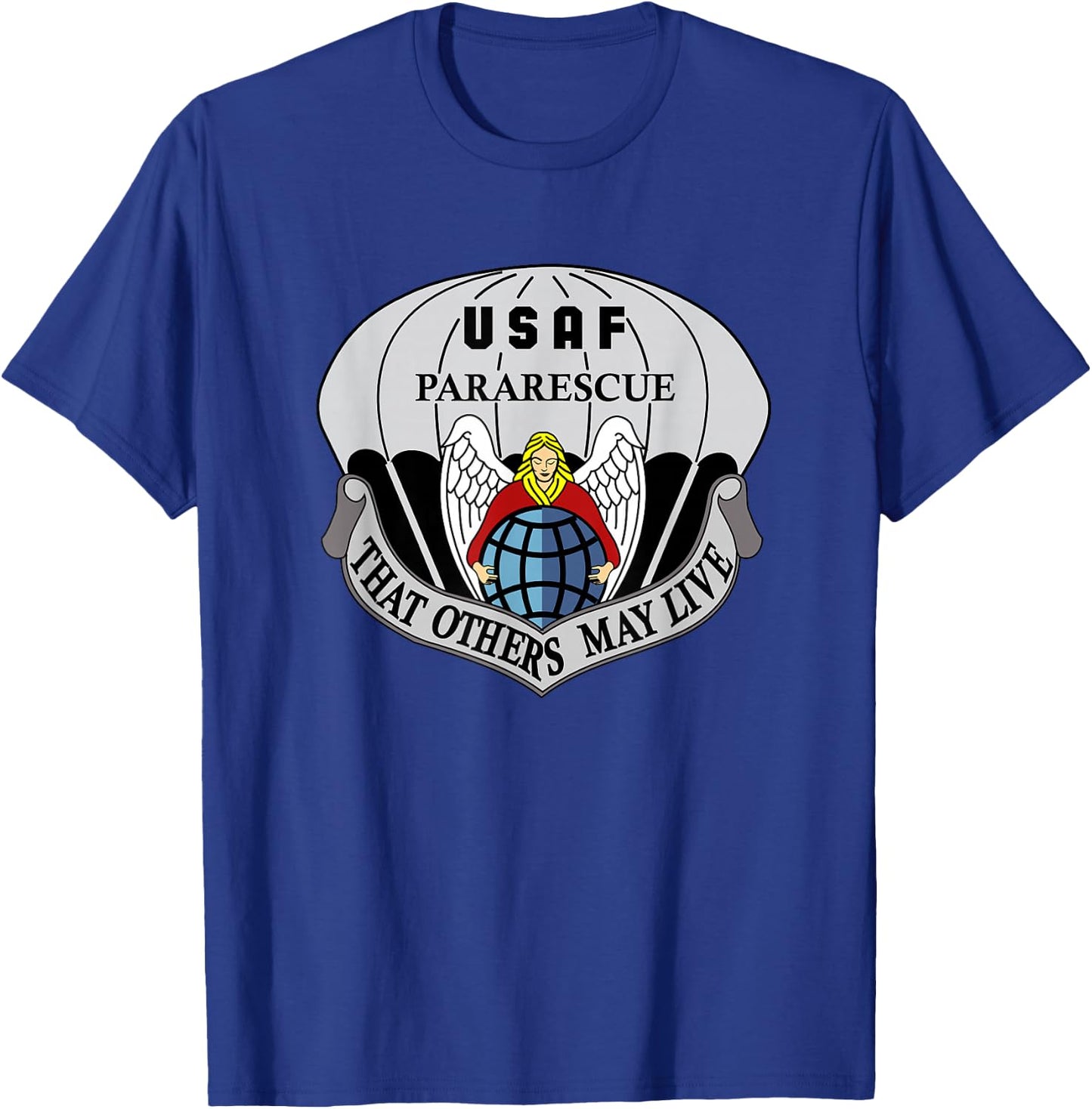 Air Force Pararescue Insignia PJ Military Veteran Patriotic T-Shirt - T-Shirt | Royal