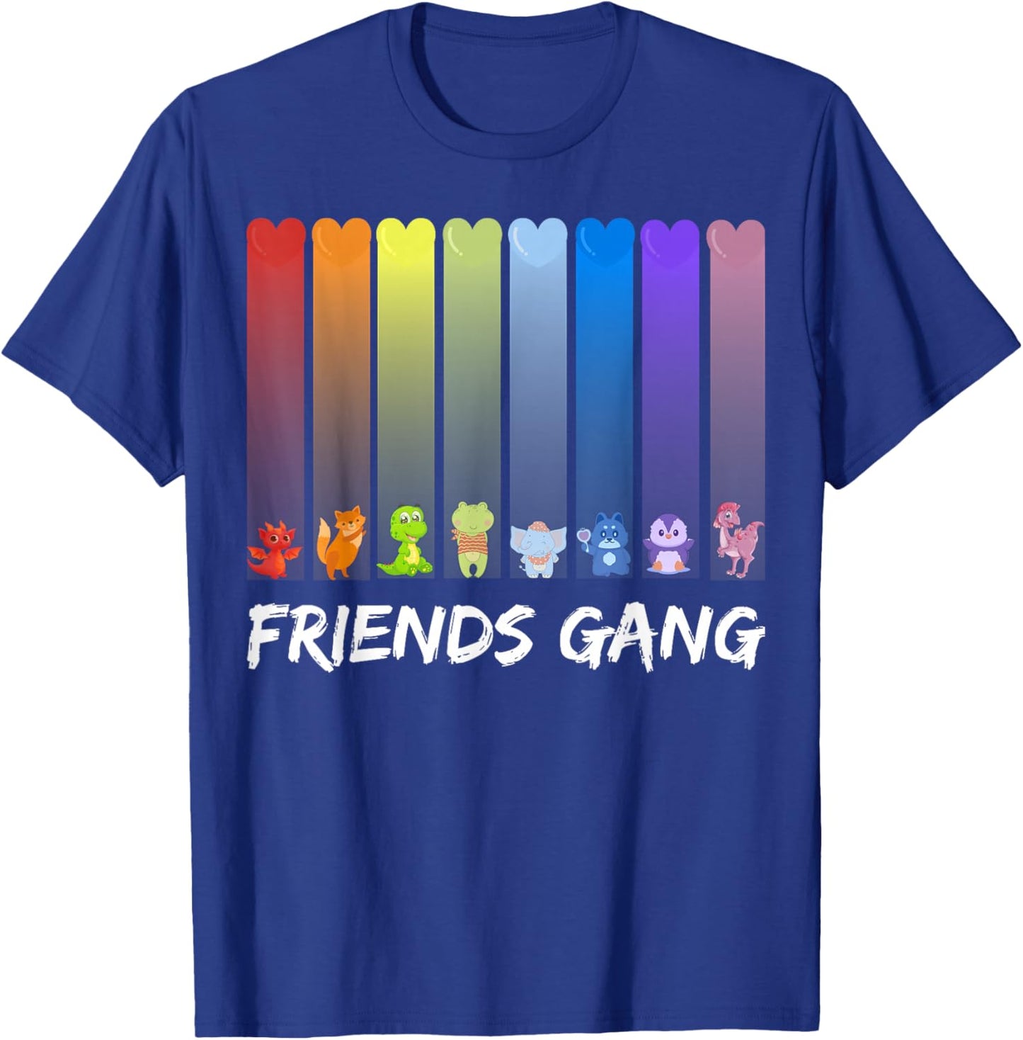 Rainbow Colored, Friends Gang T-Shirt - T-Shirt | Royal