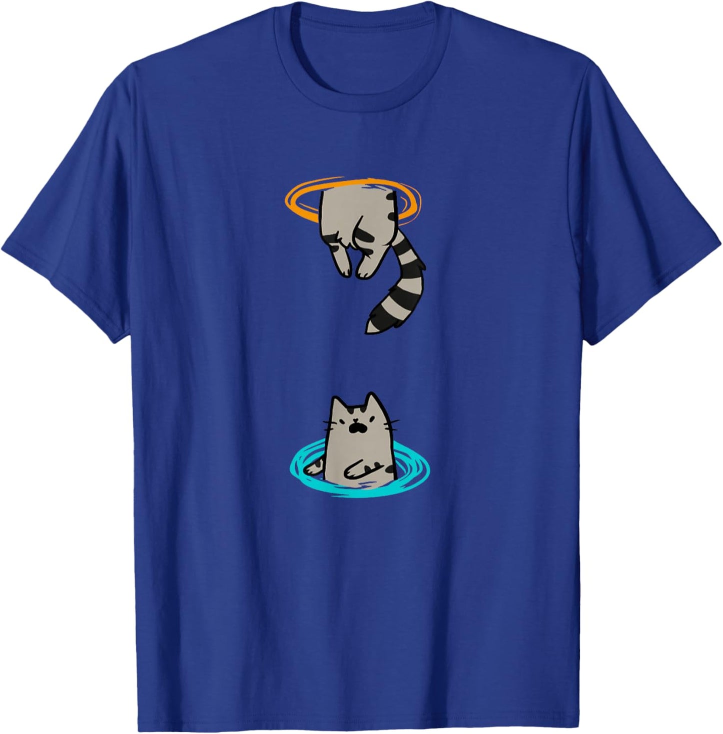 Portal Cat Funny Video Game Animal T-Shirt - T-Shirt | Royal
