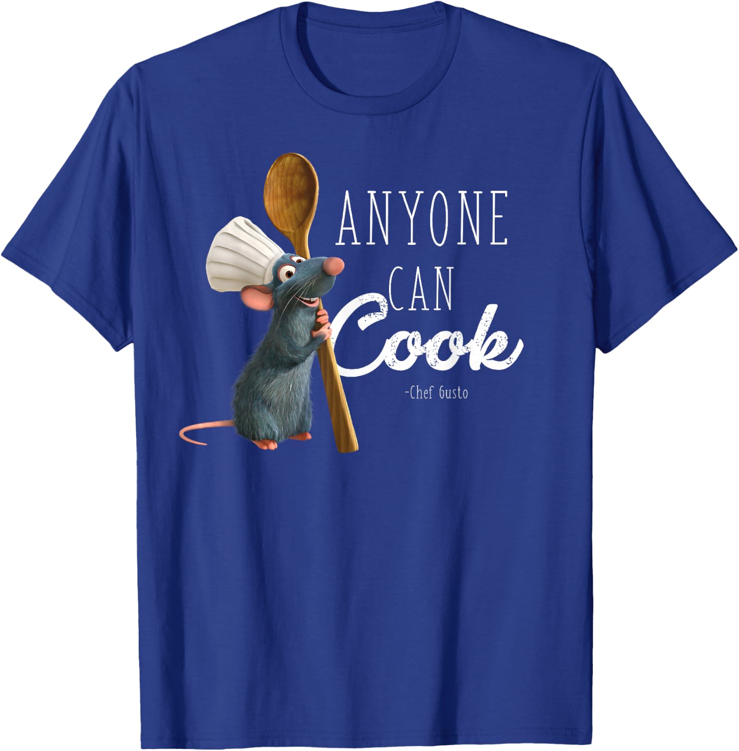 Disney Pixar Ratatouille Remy Anyone Can Cook Quote T-Shirt - T-Shirt | Royal