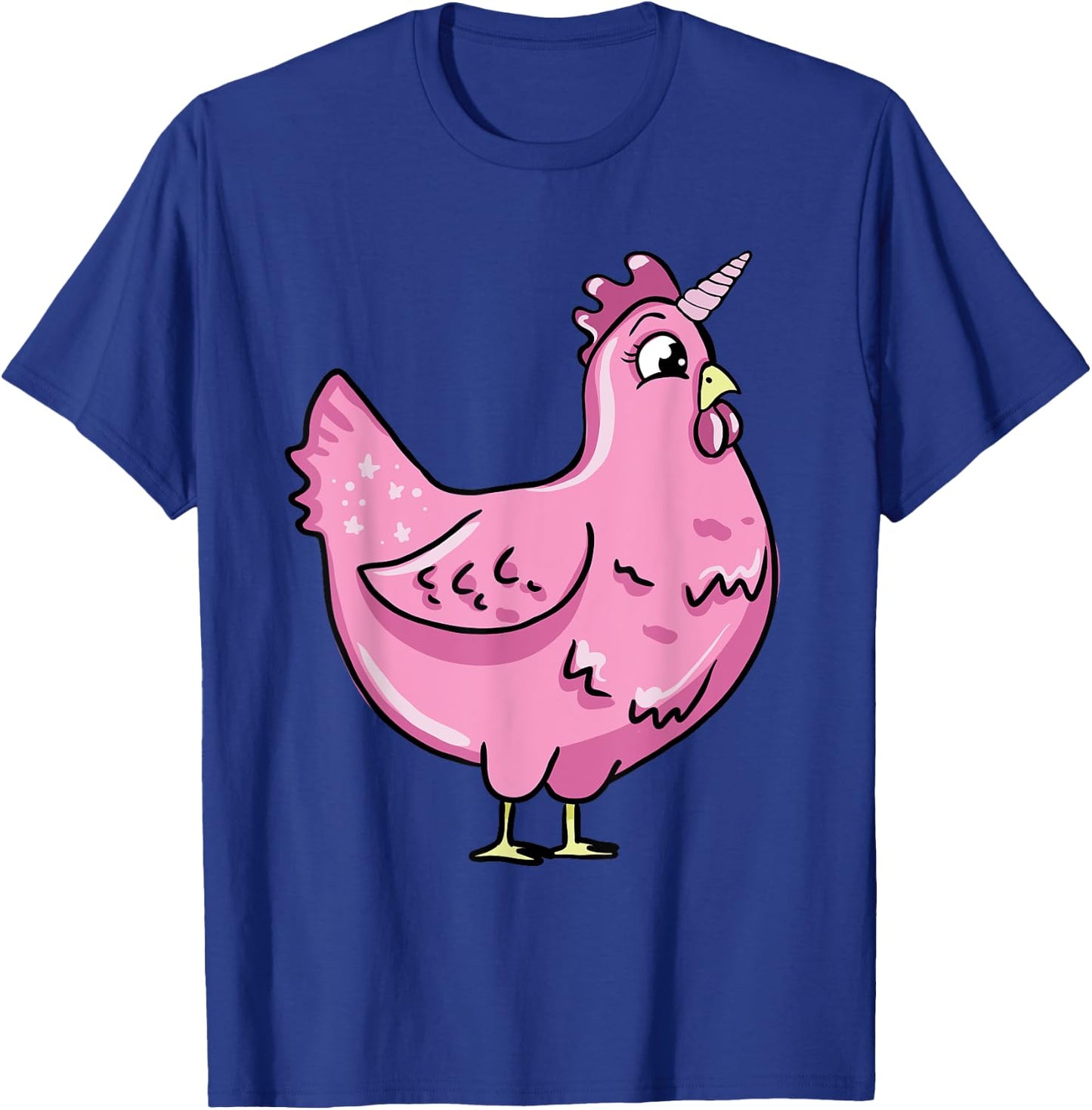 Funny Chicken Unicorn Illustration Farmer Poultry Love T-Shirt - T-Shirt | Royal