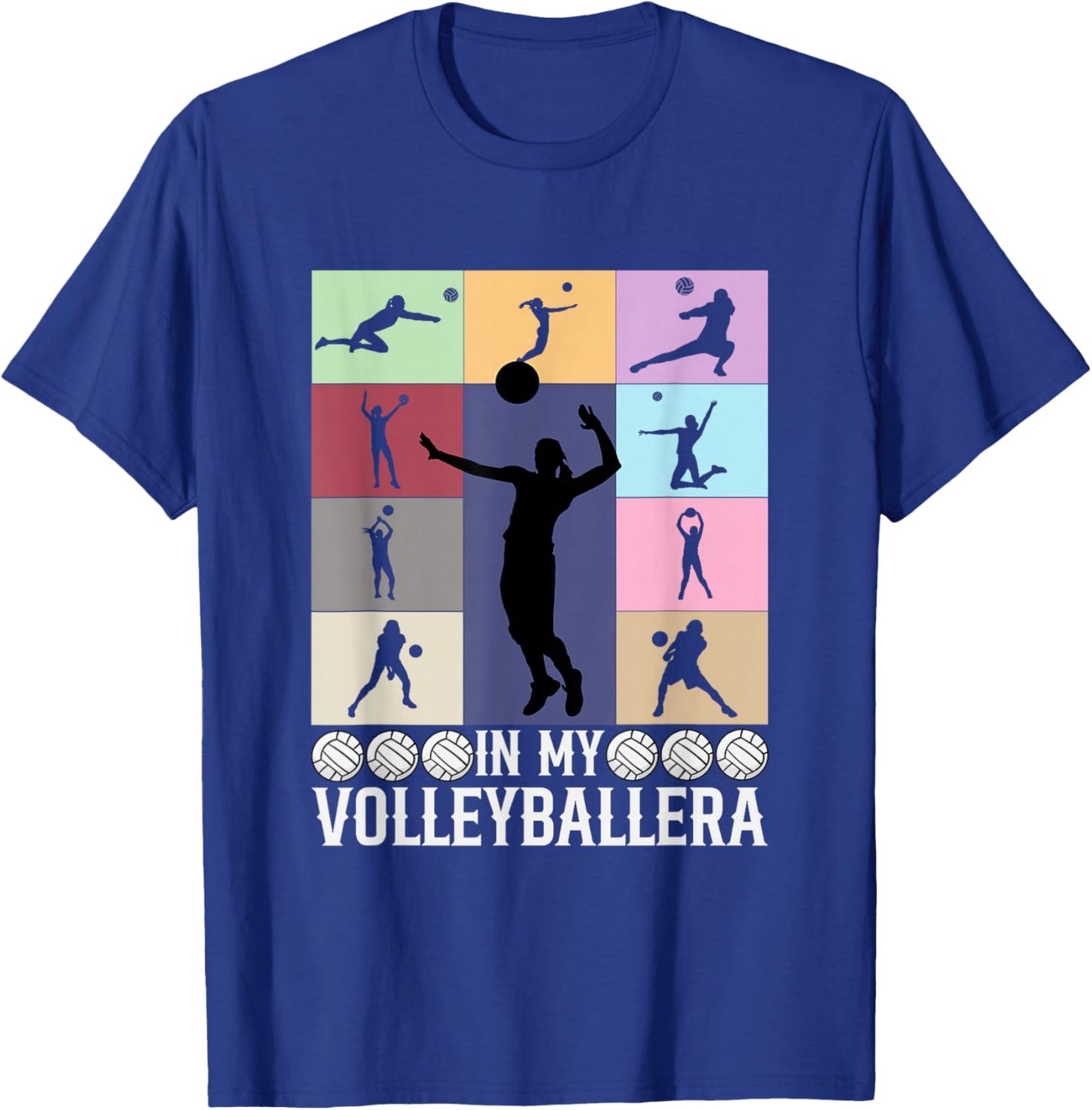 In My Volleyball Era Shirt Vintage Volleyball Sport Game Day T-Shirt - T-Shirt | Royal