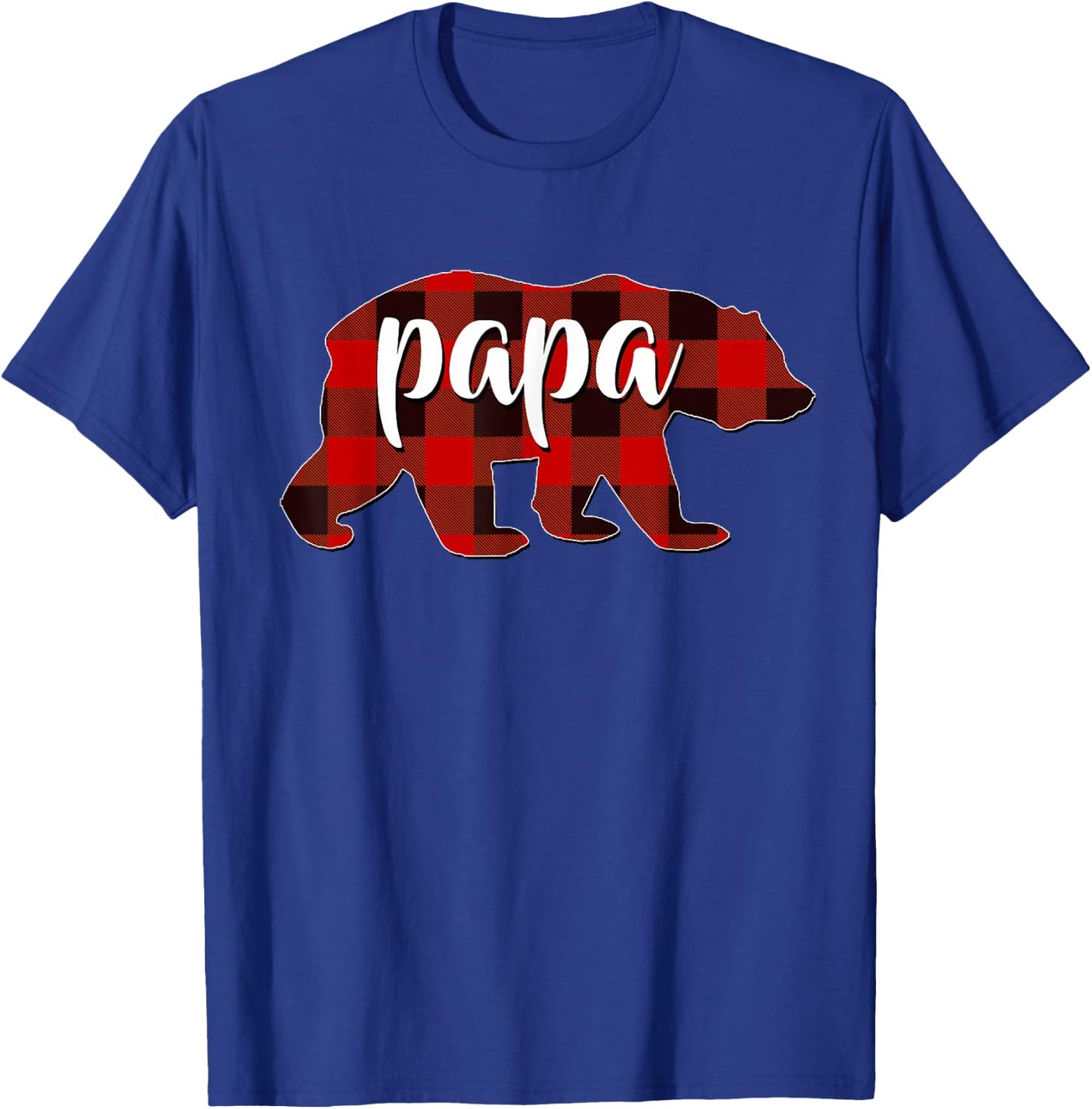 Red Plaid Papa Buffalo Matching Family Dad Pyjamas Christmas T-Shirt - T-Shirt | Royal