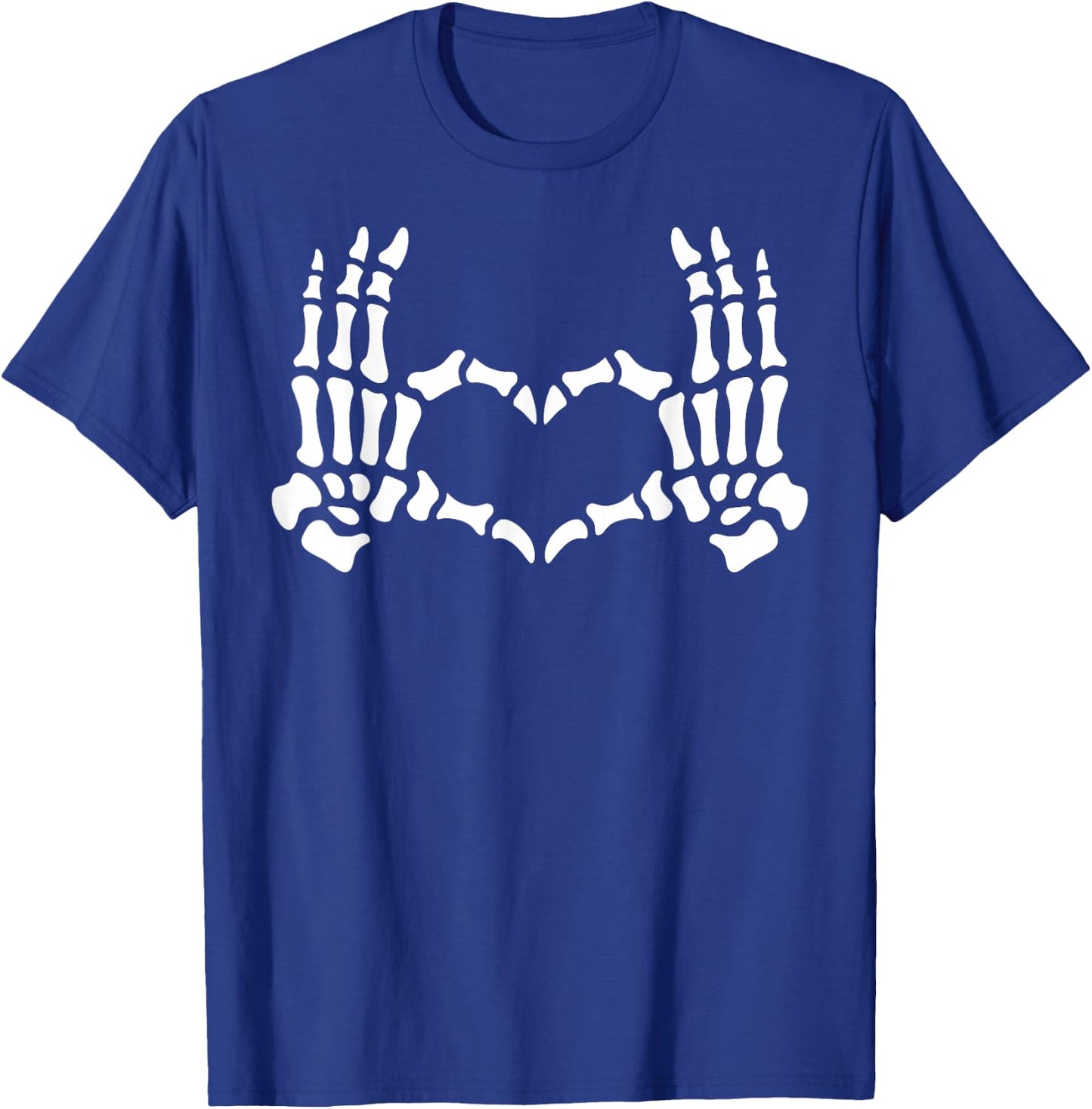 Skeleton Hands Heart Sign Retro Halloween Skeleton Hand Sign T-Shirt - T-Shirt | Royal