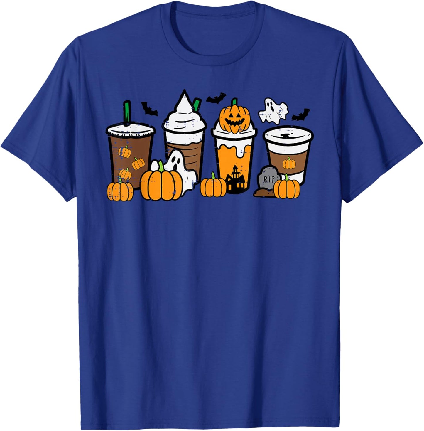 Halloween Coffee Pumpkin Spice Latte Costume Men Women Kids T-Shirt - T-Shirt | Royal
