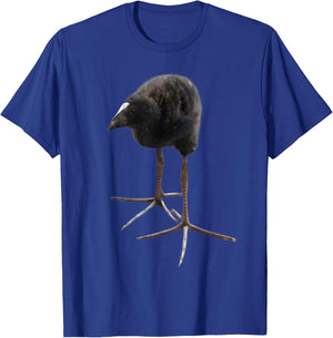 Pukeko Meme Black , Small, Short Sleeve, Modern Classic, All Seasons, Collarless, Bird Pattern, Pull On, 1 Count, 0 Pockets, Lightweight T-Shirt - T-Shirt | Royal