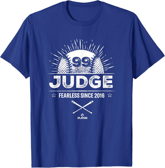 Aaron Judge Fearless New York Baseball MLBPA T-Shirt - T-Shirt | Royal
