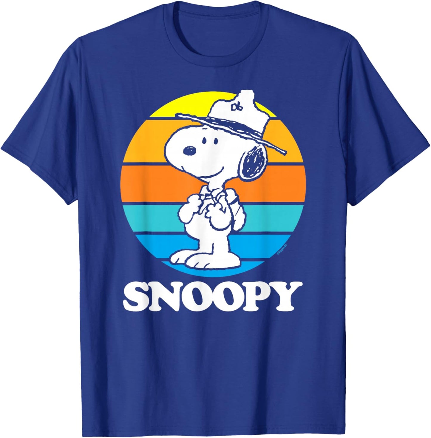 Peanuts - Snoopy Beagle Scout Sunset T-Shirt - T-Shirt | Royal