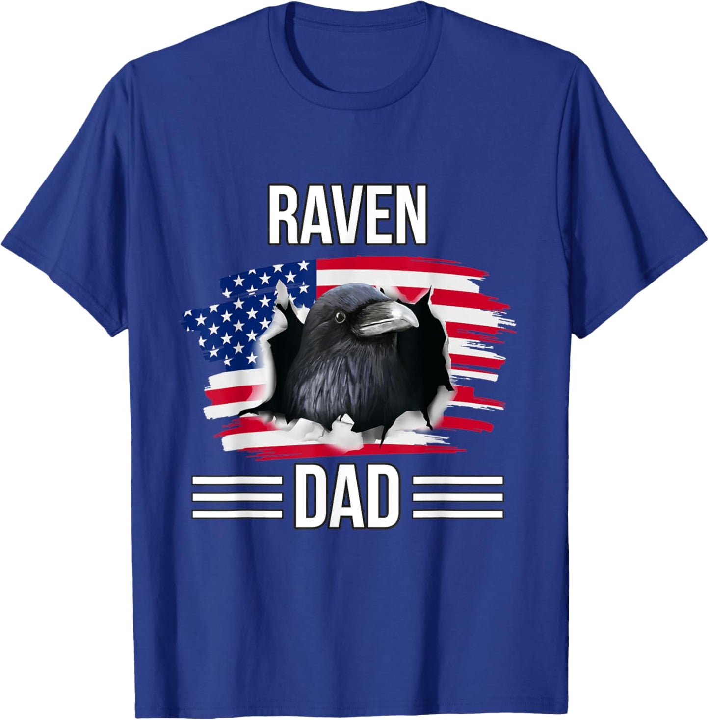 Bird US Flag 4th Of July Father's Day Raven Dad T-Shirt - T-Shirt | Royal