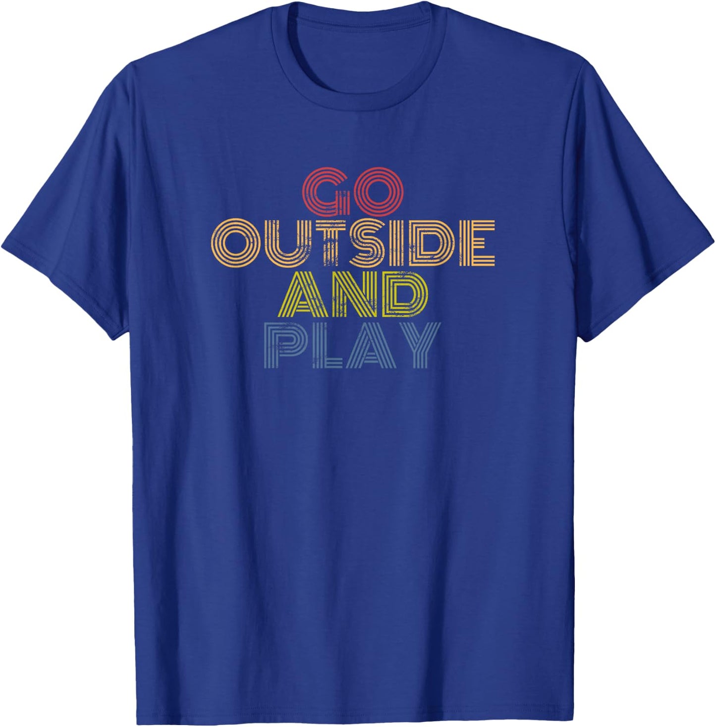 Go Outside And Play Retro Outdoors Summer Graphic T-Shirt - T-Shirt | Royal