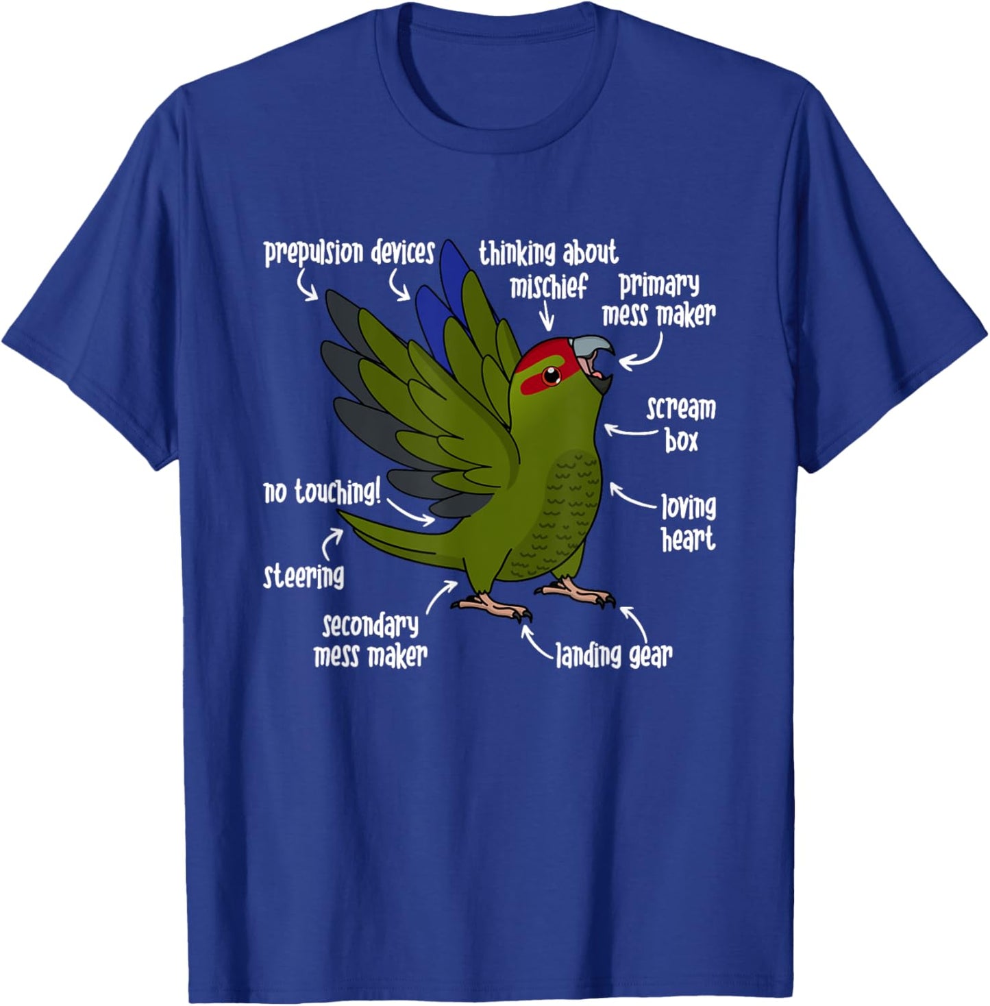 Parrot Anatomy I Red-crowned Kakariki T-Shirt - T-Shirt | Royal