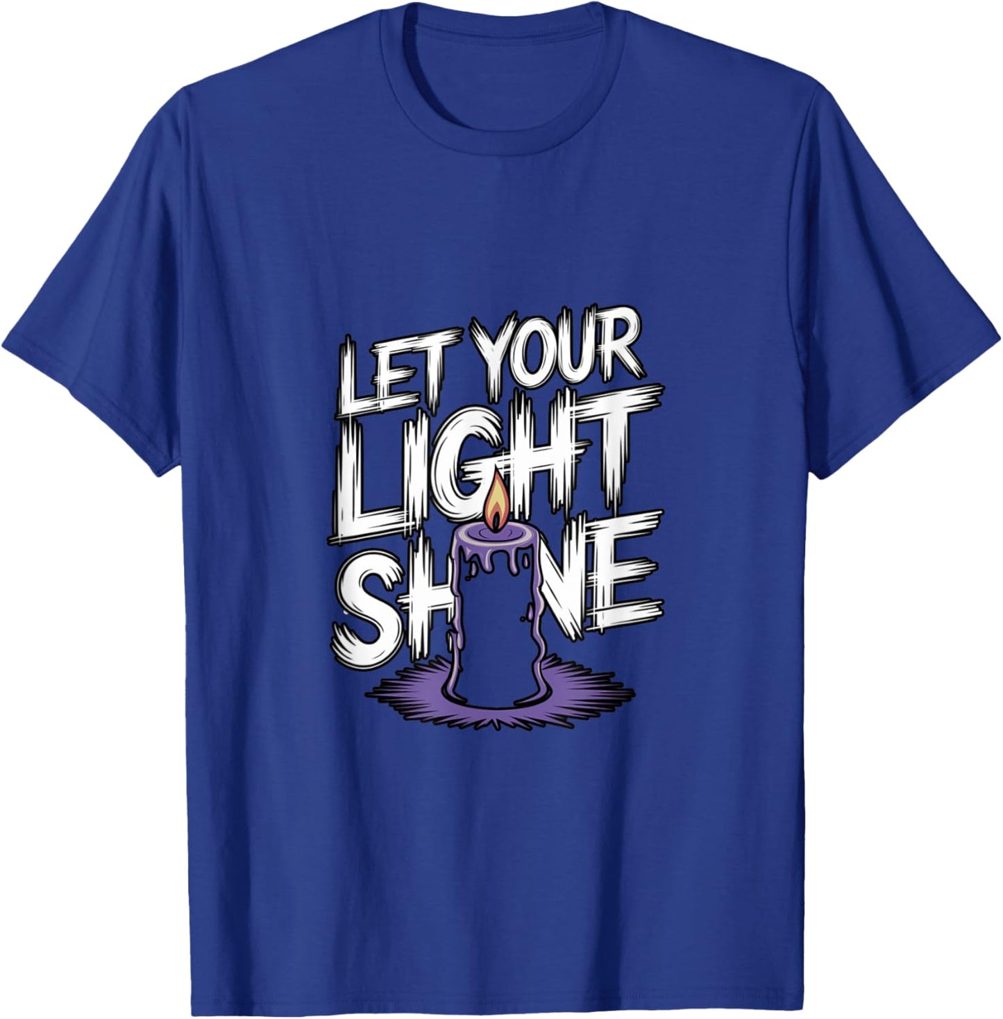 Let Your Light Shine Candle Christian Biblical Inspiration T-Shirt - T-Shirt | Royal