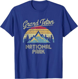 Vintage Retro Grand Teton - National Park T Shirt T-Shirt - T-Shirt | Royal