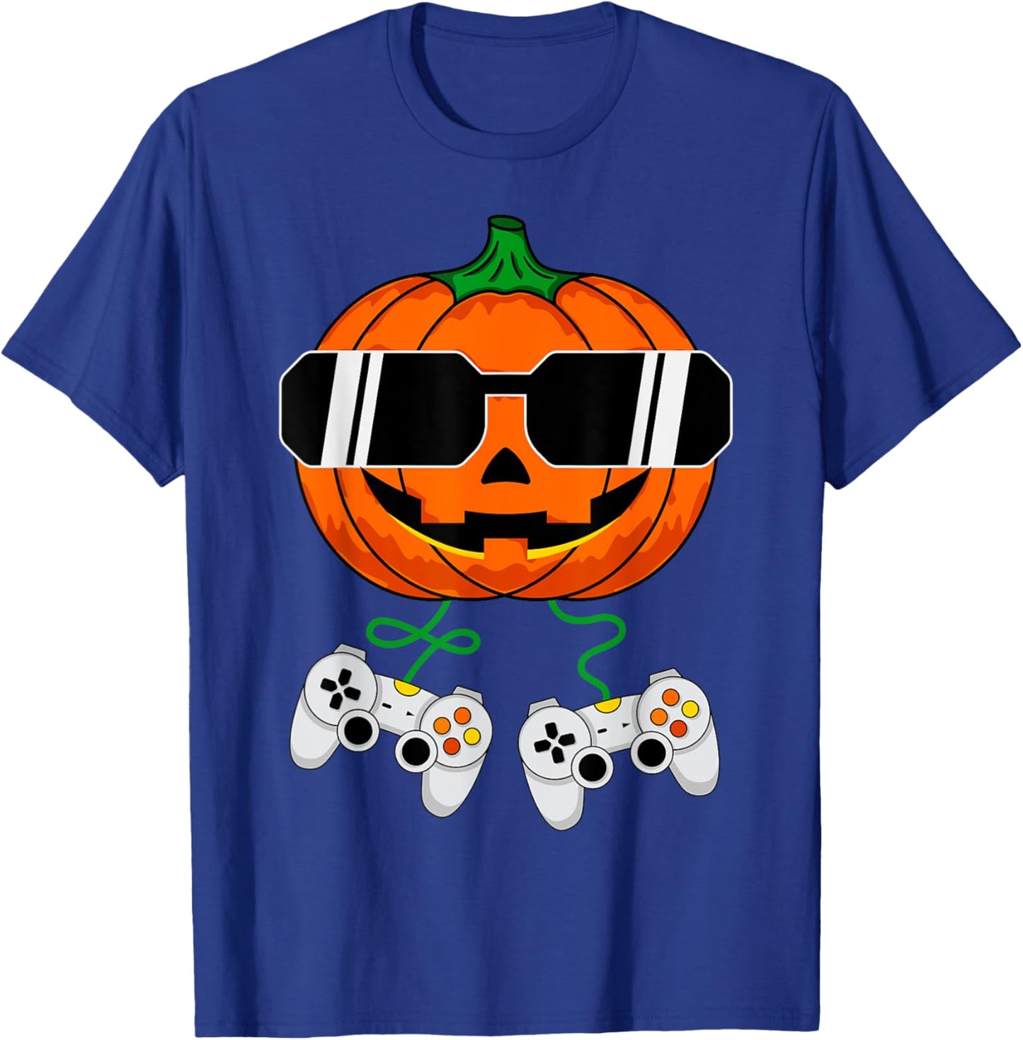 Halloween Jack O Lantern Gamer Boys Kids Men Funny Halloween T-Shirt - T-Shirt | Royal