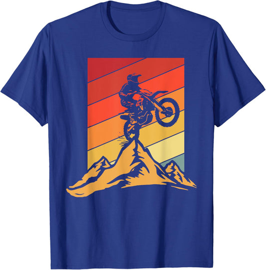 Classic Dirt Bike Motocross MX Rider OffRoad Mountain Enduro T-Shirt - T-Shirt | Royal