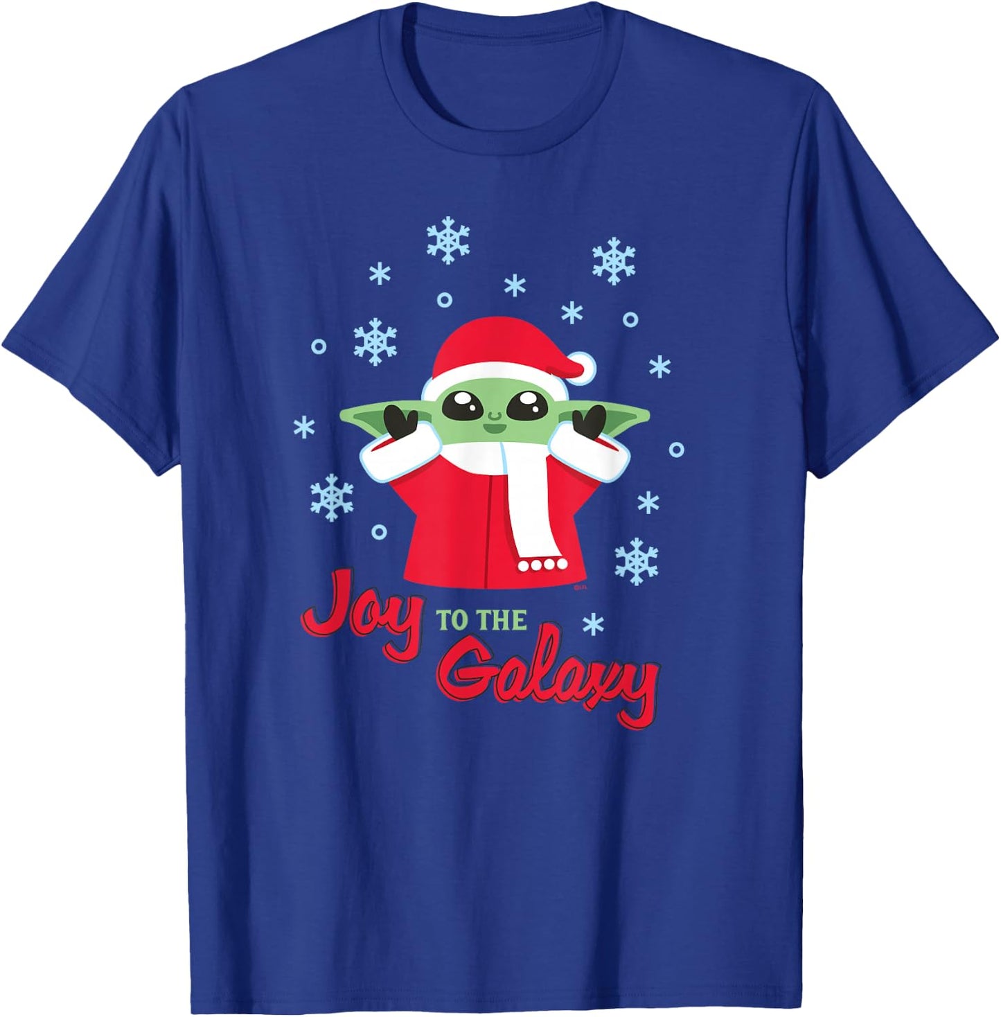 Star Wars The Mandalorian Grogu Joy to the Galaxy Holiday T-Shirt - T-Shirt | Royal