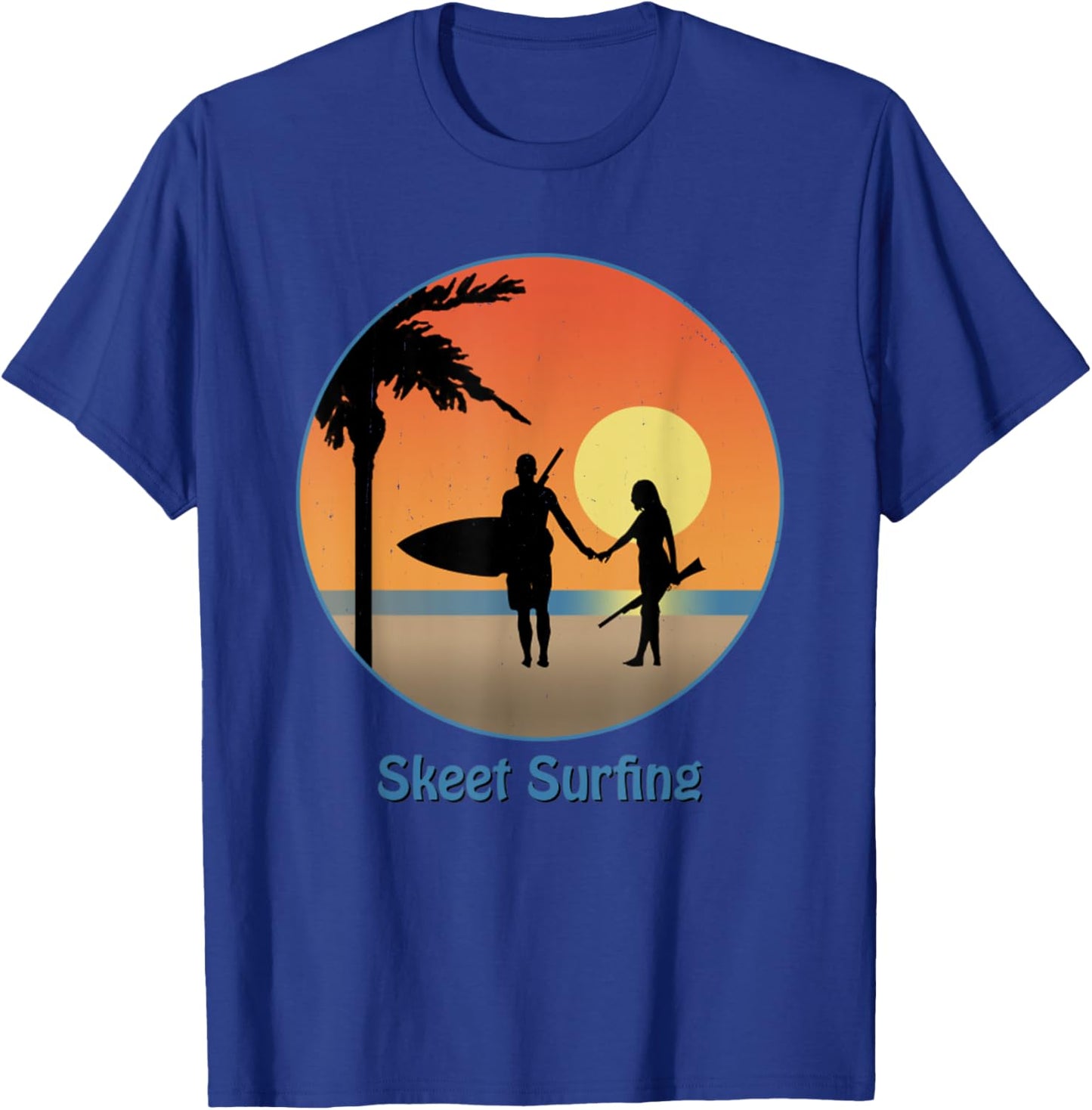 Skeet Surfing Top Secret Vintage Sunset Beach Women T-Shirt - T-Shirt | Royal