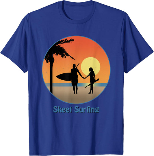 Skeet Surfing Top Secret Vintage Sunset Beach Women T-Shirt - T-Shirt | Royal