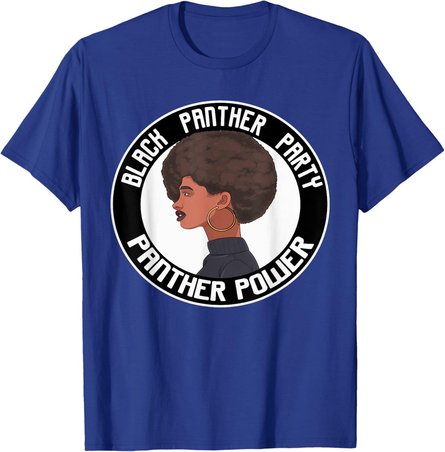 Black History Panther Party Power Logo Afro Hair 1966 T-Shirt - T-Shirt | Royal