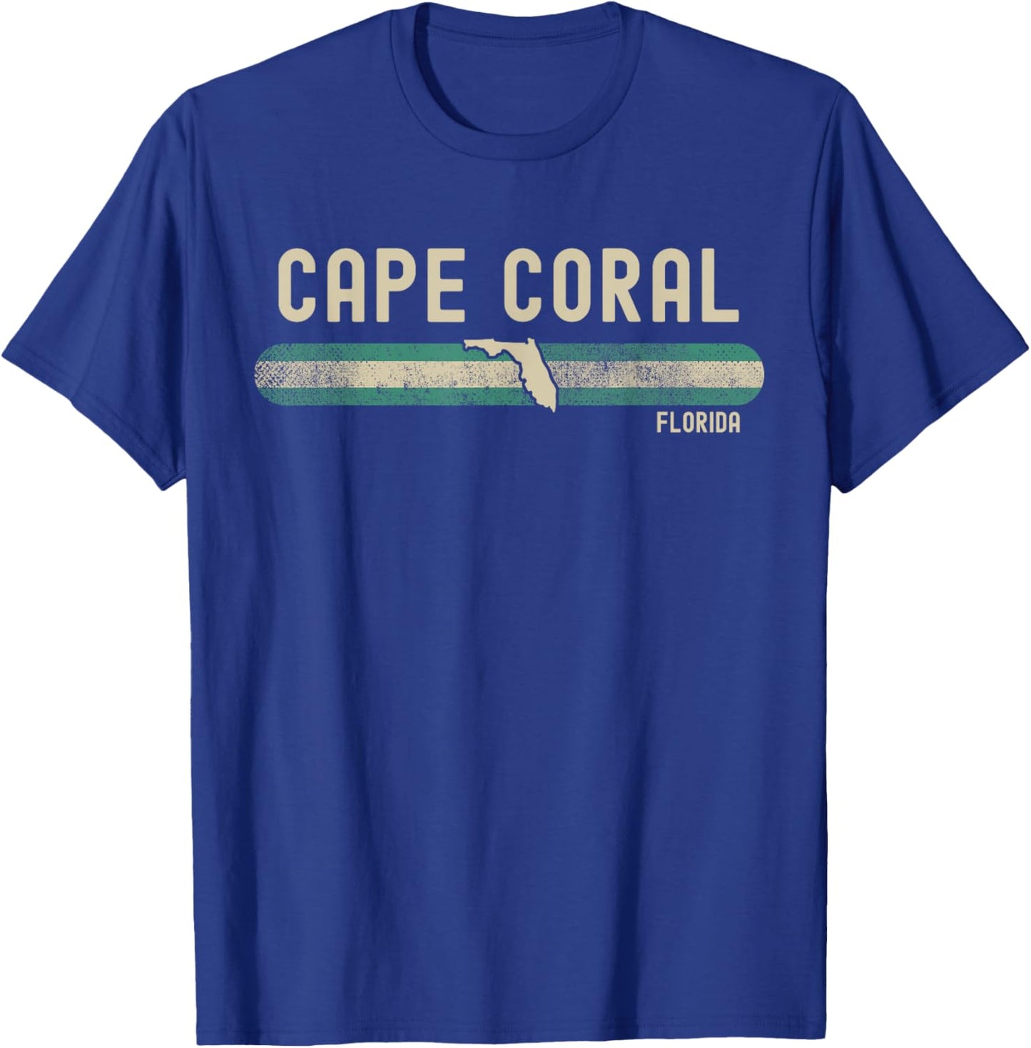 Cape Coral FL | Florida | Travel & 80s Style T-Shirt - T-Shirt | Royal